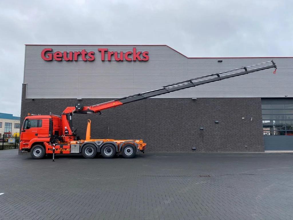 MAN TGS 35.480 8X4 TRIDEM + 20 TON HAAKARM + HMF 3220-K6 KRA, Automaat, Euro 6, Overige kleuren, MAN