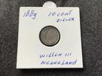 Munt 1889 10 cent Willem 3 Nederland zilver, Ophalen of Verzenden, Koning Willem III, 10 cent, Zilver