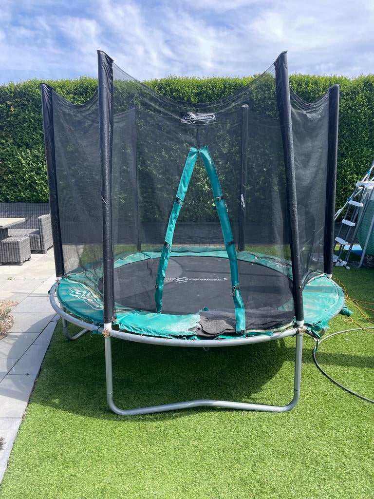 Trampoline met veiligheidsnet - Opknapper, Ophalen of Verzenden, Gebruikt