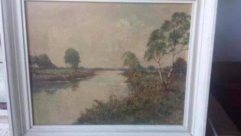 hollands landschap 20e eeuw gesigneerd J. Fons., Ophalen