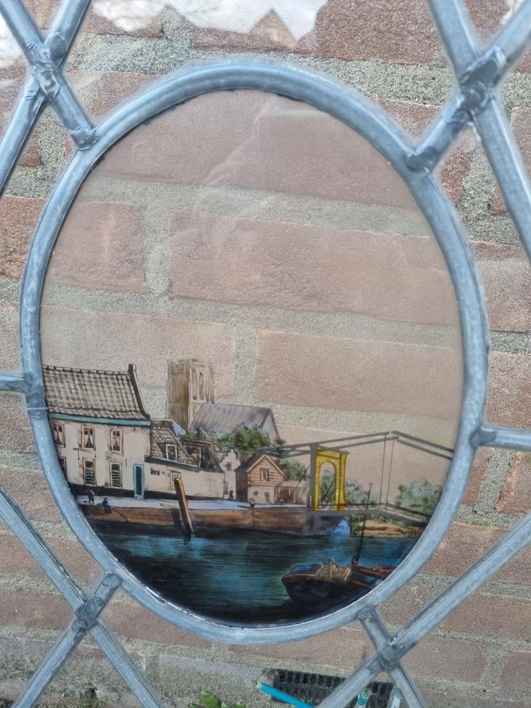 Glas in lood, Ophalen, Gebruikt, Gevelraam of Ruit, Glas in lood