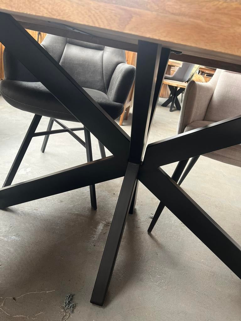 Magazijn leegverkoop eettafel mangohout matrix zwart 250, Hout, Nieuw, Ophalen of Verzenden, Info@wkhome.nl