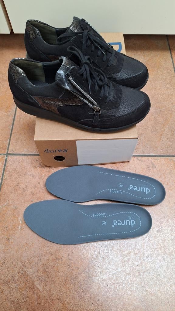 Durea maat 6 wijdte h, Kleding | Dames, Schoenen, Ophalen of Verzenden, Zo goed als nieuw, Zwart, Sneakers of Gympen