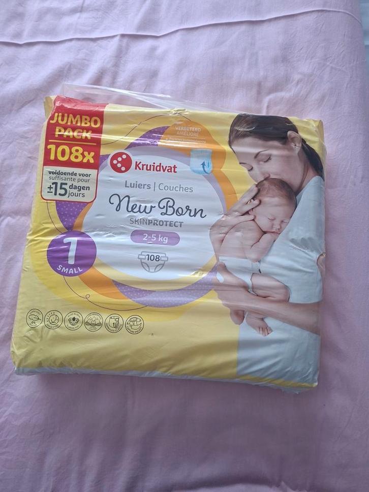 Luiers: Kruidvat New Born (maat 1) en Pampers Premium Protec, Kinderen en Baby's, Overige Kinderen en Baby's, Ophalen