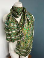 Bonito Zijde groene gele dunne batik sjaal handmade in india, Maat 46/48 (XL) of groter, Ophalen of Verzenden, Zo goed als nieuw