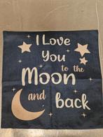 Kussenhoes LOVE YOU TO THE MOON AND BACK, Huis en Inrichting, Ophalen of Verzenden, Nieuw, Zwart, Vierkant