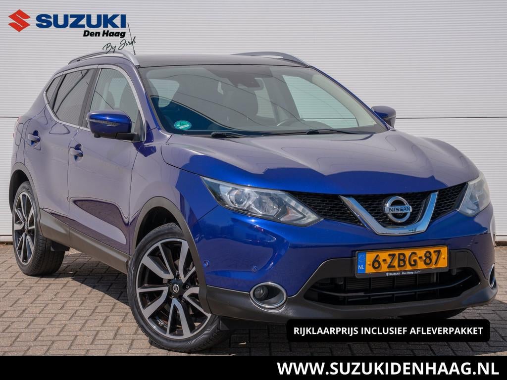 Nissan Qashqai 1.2 Tekna |Trekhaak |360 Camera | Leder | Nav, Gebruikt, 4 cilinders, Blauw, 116 pk