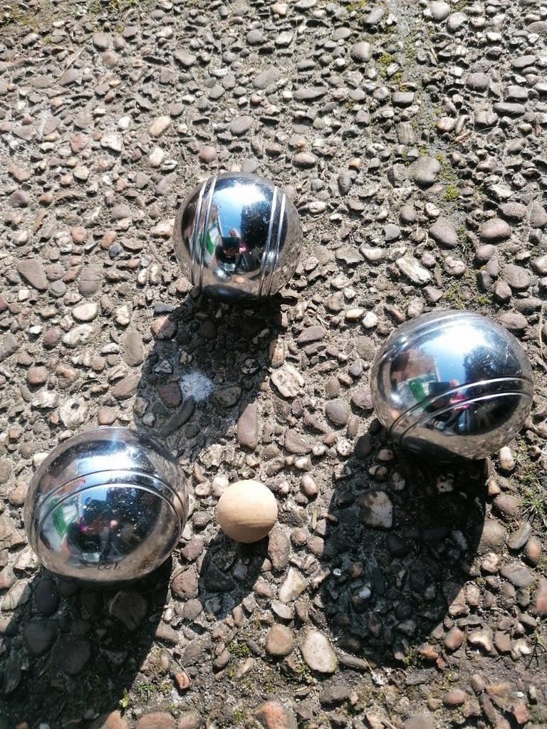 Jeu de boules set 3 ballen met draagtasje, Sport en Fitness, Overige Sport en Fitness, Ophalen of Verzenden, Gebruikt