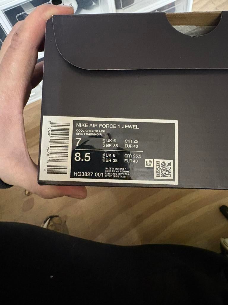 nike air force 1 jewel cool grey/black nieuw in doos, Overige kleuren, Nieuw, Ophalen of Verzenden, Sneakers of Gympen