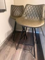 Barkrukken Set van 2 - Groen, Ophalen, 60 tot 90 cm, Zo goed als nieuw, Leer