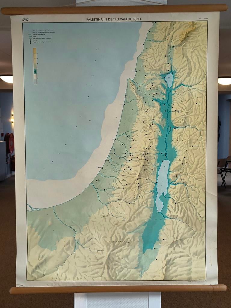 Historische kaart Palestina in de tijd van de Bijbel, Gelezen, Overige gebieden, Ophalen of Verzenden, Landkaart