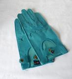 leren dameshandschoenen, turquoise, Ophalen of Verzenden, Zo goed als nieuw, Maat 42/44 (L), Handschoenen