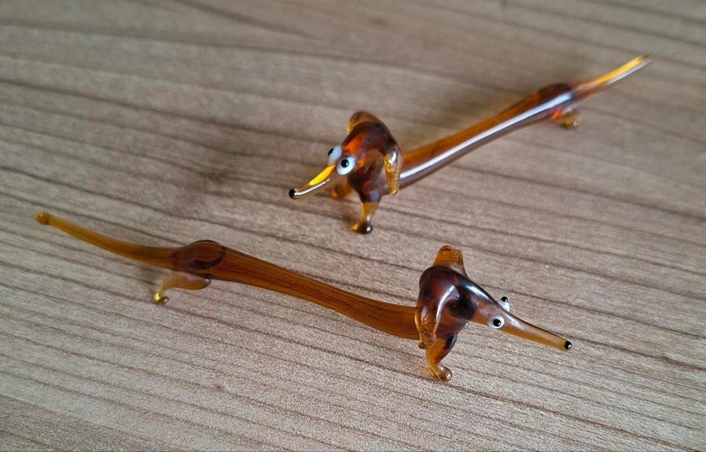 Twee glazen teckeltjes, Antiek en Kunst, Antiek | Glas en Kristal, Ophalen of Verzenden