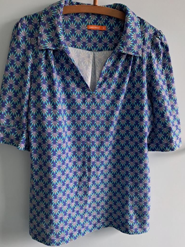 Tante Betsy zomershirt M, Ophalen of Verzenden, Zo goed als nieuw, Maat 38/40 (M), Blauw