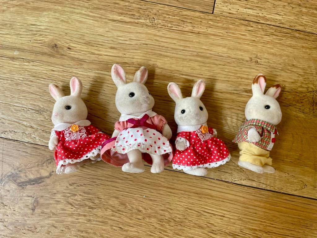 Sylvanian Families konijnen familie met huisje, Ophalen of Verzenden, Gebruikt, Overige typen