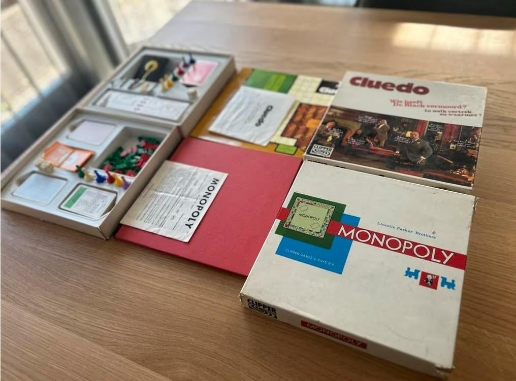 Vintage bordspellen: Cluedo en Monopoly (compleet), Ophalen of Verzenden, Gebruikt