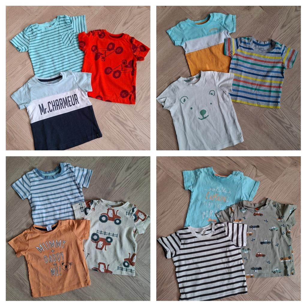 Twaalf T-shirts maat 68, Kinderen en Baby's, Babykleding | Maat 68, Ophalen of Verzenden, Zo goed als nieuw, Jongetje of Meisje