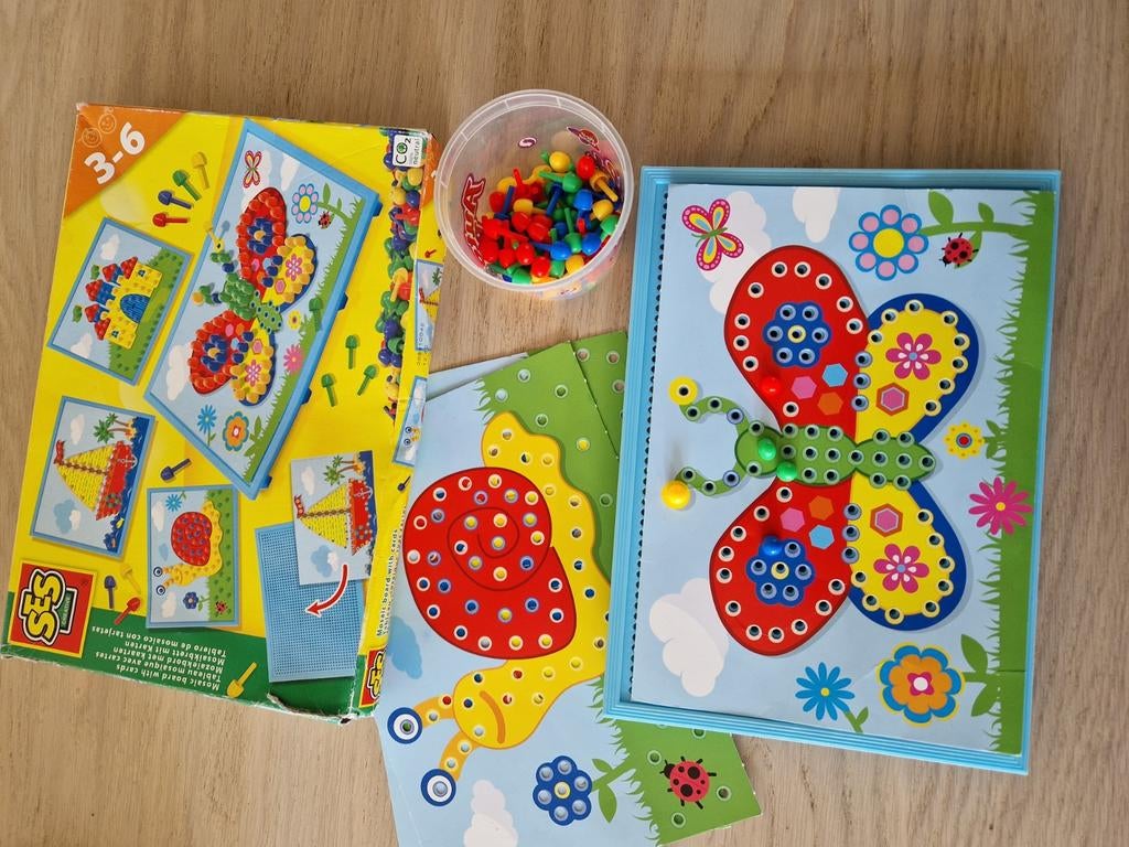 SES Mozaïek Steekspel voor Kinderen 3-6 jaar - Compleet, Ophalen of Verzenden, Zo goed als nieuw, Bouwen