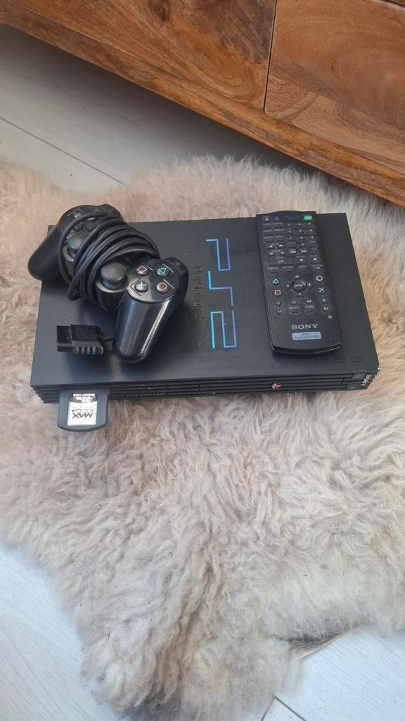 Playstation 2 (Phat) met afstandsbediening en controller, Ophalen, Gebruikt, Met geheugenkaart, Met 1 controller