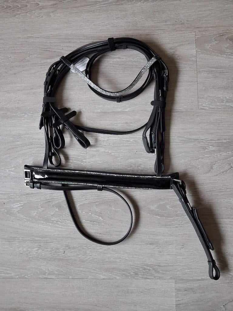 Hoofdstel met lak en glitter - maat FULL, Dieren en Toebehoren, Paarden en Pony's | Hoofdstellen en Tuigage, Ophalen of Verzenden
