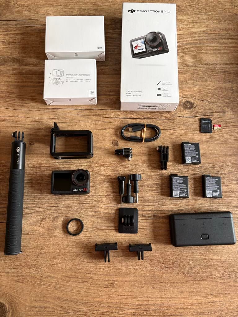 DJI Osmo Action 5 Pro Adventure Combo + 256 GB SDXC, Audio, Tv en Foto, Actiecamera's, Zo goed als nieuw, Overige merken, Ophalen