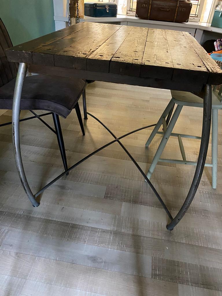 Compacte tafel industrieel (Loods 5), Ophalen, Zo goed als nieuw, Rechthoekig, 50 tot 100 cm