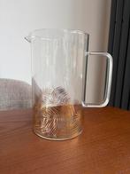Glazen kan met gouden blaadjes van H&M Home + gratis glazen, Ophalen, Glas of Glazen, Overige stijlen, Glas