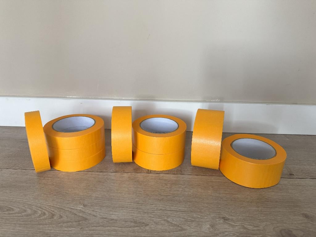 Afplak- of schilderstape 9 rollen van 3 breedtes, vanaf €22, Geel, Geschikt voor karton, Nieuw, Ophalen of Verzenden