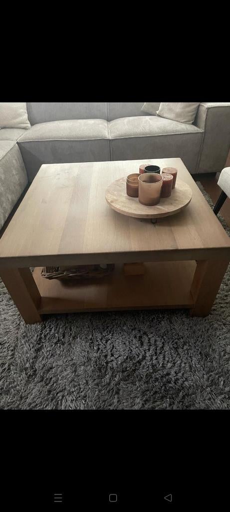 Eiken salontafel, 100 tot 150 cm, Minder dan 50 cm, Rechthoekig, 50 tot 100 cm