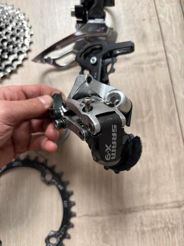 SRAM X9 Derailleur, Shifter en Lunje Kettingblad, Fietsen en Brommers, Fietsonderdelen, Gebruikt, Derailleur of Ketting, Ophalen