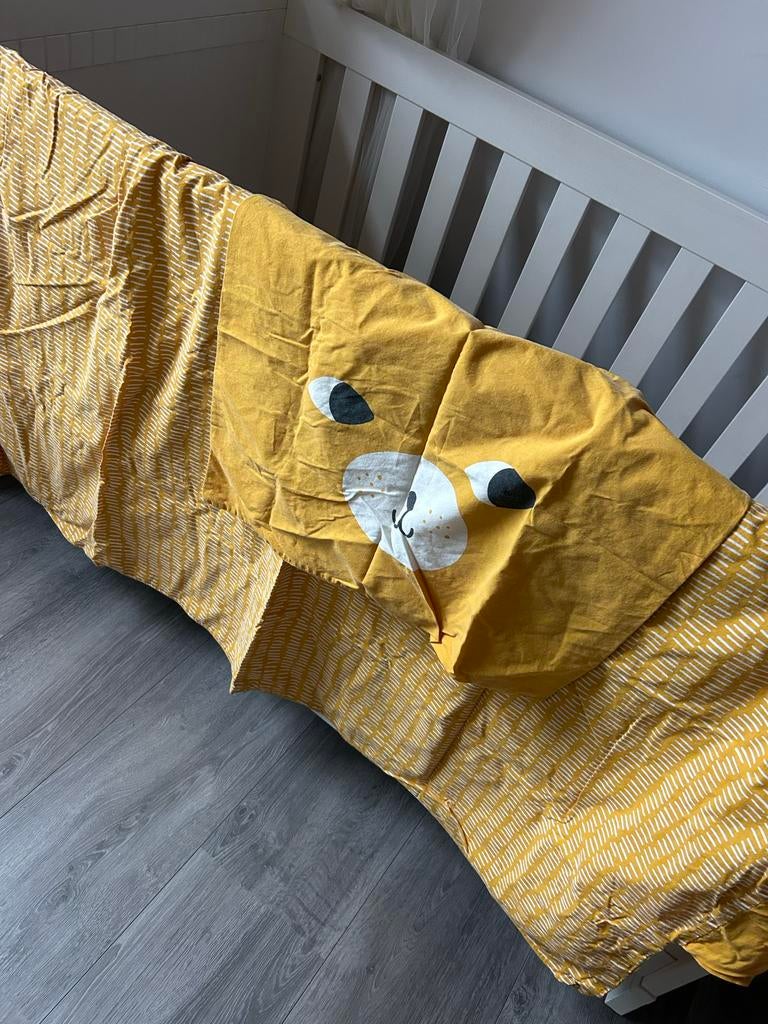 Peuter dekbedovertrek 100x135cm met kussensloop, Ophalen, Gebruikt, Jongetje of Meisje, Geel