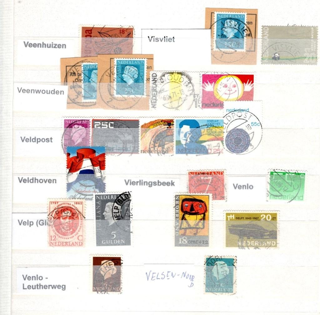 Stempels wo Visvliet Vlieringsbeek Veldpost Venlo Velp (56), Verzenden, Na 1940, Gestempeld