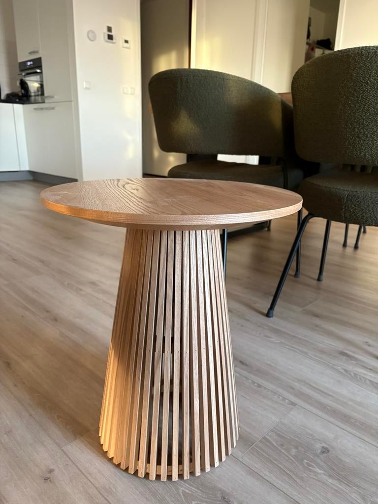 Kwantum Bijzettafel Latera Naturel 45x50cm, Huis en Inrichting, Tafels | Eettafels, 50 tot 100 cm, Rond, Tot twee personen, Ophalen of Verzenden