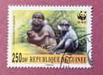 Guinee gestempeld 147 => WWF - WNF - Roodkop Mangabey, Verzenden, Gestempeld, Dier of Natuur