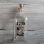 Nieuw Decoratieve glazen flessenpost, Huis en Inrichting, Ophalen of Verzenden, Nieuw, Glas