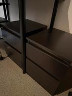 2 stuks Ikea MALM nachtkastje zwartbruin, Ophalen, Gebruikt, Minder dan 45 cm, 55 tot 70 cm