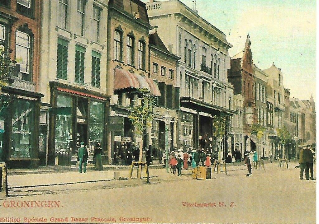 Groningen- -Vischmarkt N.Z. (rond de eeuwwisseling)., Verzenden, 1940 tot 1960, Groningen
