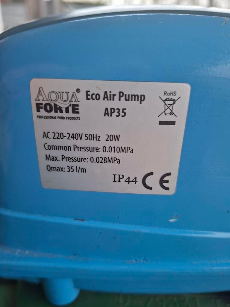 Aqua Forte Eco Air Pomp AP35/AP100 - Vijverluchtpomp, Ophalen of Verzenden, Gebruikt, Elektrisch, Overige typen