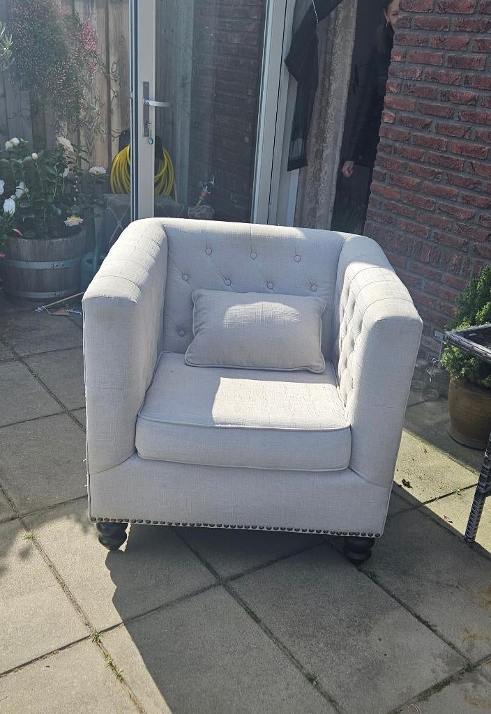 Twee stoffen fauteuils, Huis en Inrichting, Fauteuils, Zo goed als nieuw, Stof, 75 tot 100 cm, 75 tot 100 cm, Ophalen of Verzenden