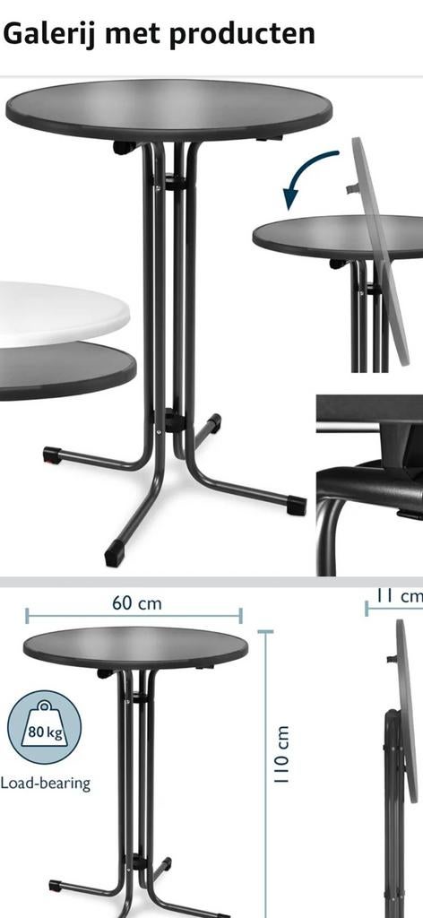 Kesser Statafel Zwart - Nieuwstaat (retourpallet), Ophalen of Verzenden, Nieuw