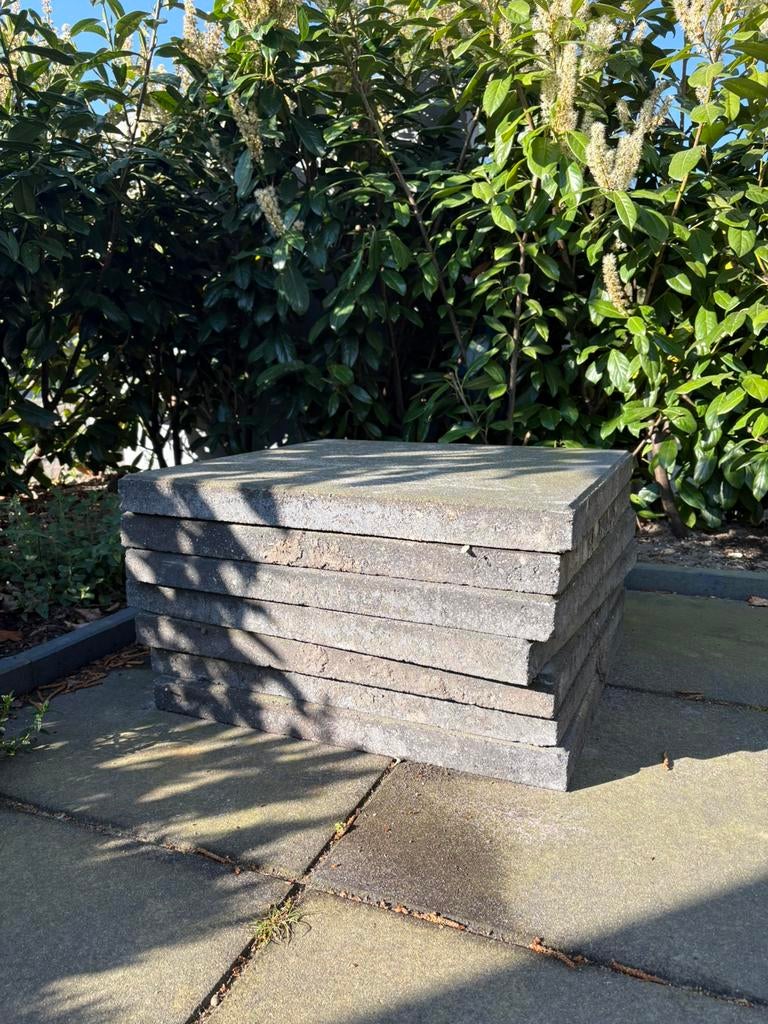 14 terras tegels 60x60, Ophalen, Gebruikt, Beton, Terrastegels
