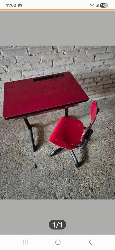 Schoolbank met klep, Ophalen, Rechthoekig, Minder dan 55 cm, 60 cm of meer