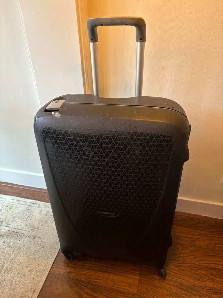 Samsonite Spinner Koffer - Zwart, Stevig en Ruim, Wieltjes, Gebruikt, Hard kunststof, 45 tot 55 cm
