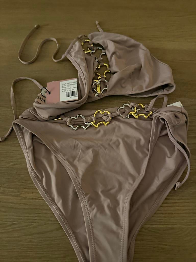 Reinders bikini met gouden en zilveren details, Kleding | Dames, Badmode en Zwemkleding, Ophalen of Verzenden, Nieuw, Paars, Bikini