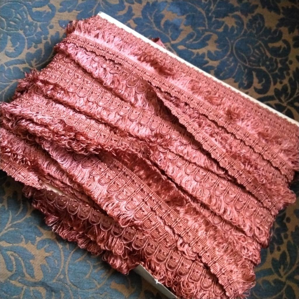 Bandfranje roze/terracotta/koraal vintage, Hobby en Vrije tijd, Ophalen of Verzenden, Zo goed als nieuw