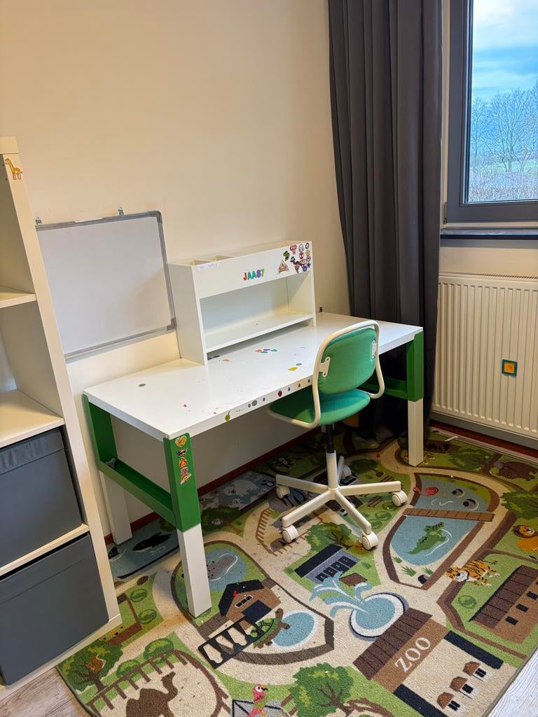Kinderbureau ikea met opzetstuk en opbergruimte, Ophalen, Opbergruimte, Gebruikt, Overige merken