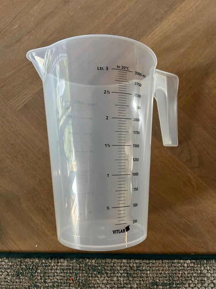 VITLAB Maatbeker 3 Liter - Nauwkeurig en Duurzaam, Huis en Inrichting, Keuken | Keukenbenodigdheden, Nieuw, Ophalen of Verzenden