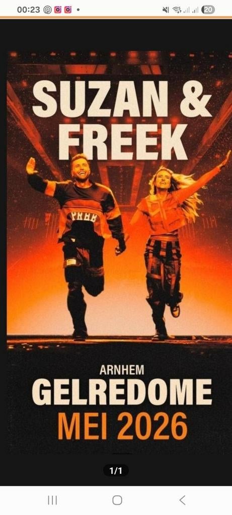 Concert Suzan  en Freek 31 mei, Tickets en Kaartjes, Twee personen, Mei