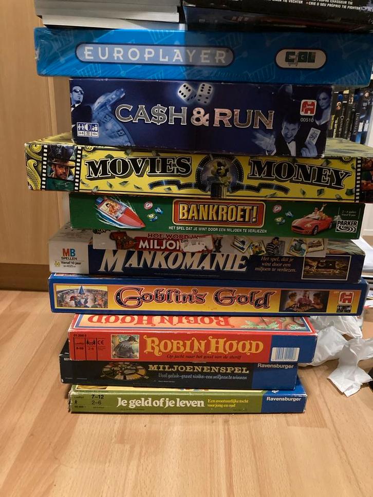 Diverse geld- en bordspellen - Meer info via bericht, Hobby en Vrije tijd, Gezelschapsspellen | Bordspellen, Gebruikt, Drie of vier spelers
