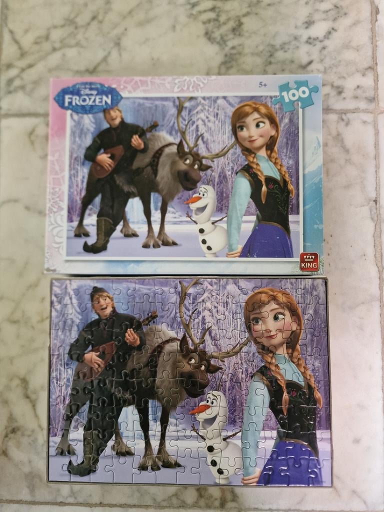 Disney Frozen puzzel 100 stukjes, Ophalen of Verzenden, Meer dan 50 stukjes, Gebruikt, 6 jaar of ouder